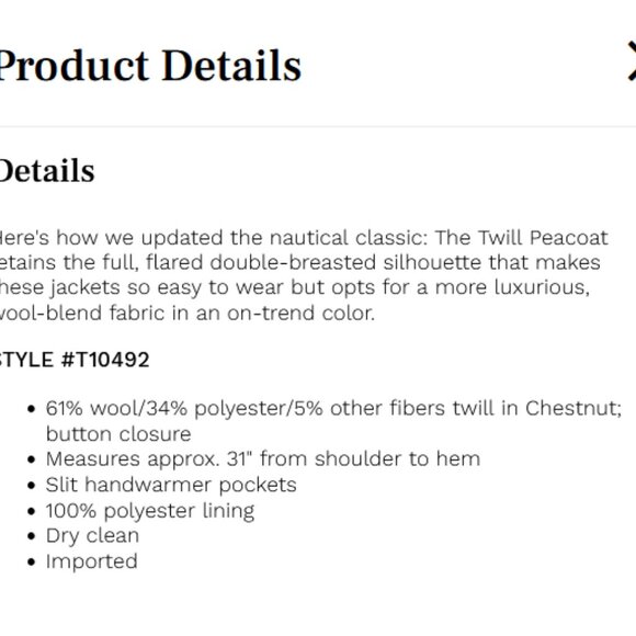 Cole Haan Wool Brown Peacoat - Picture 4 of 5